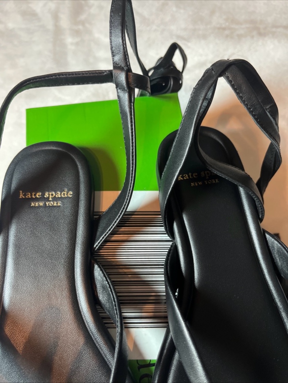 kate spade Black Lace-Up Toe-Post Sandals with Ankle Wraps size 5.5 B - Picture 7 of 7